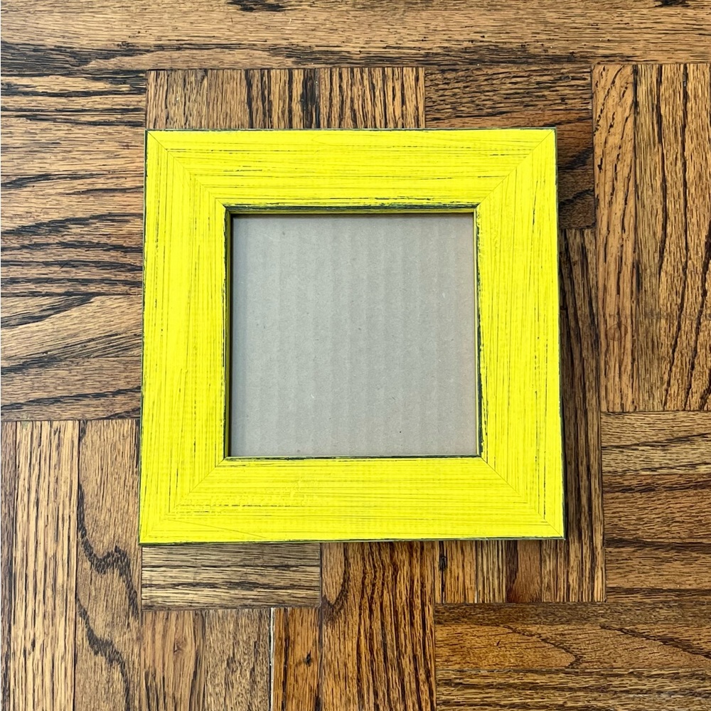Yellow Wood Distressed Picture Frame